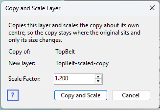 the Copy and Scale Layer dialog