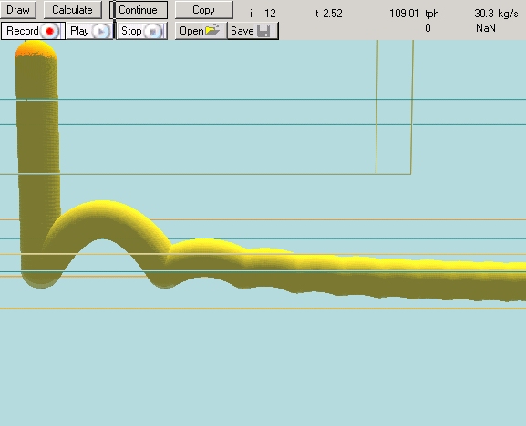 Trace recording of a particle bouncing onto a moving belt