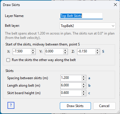 the Drawn Skirts input form