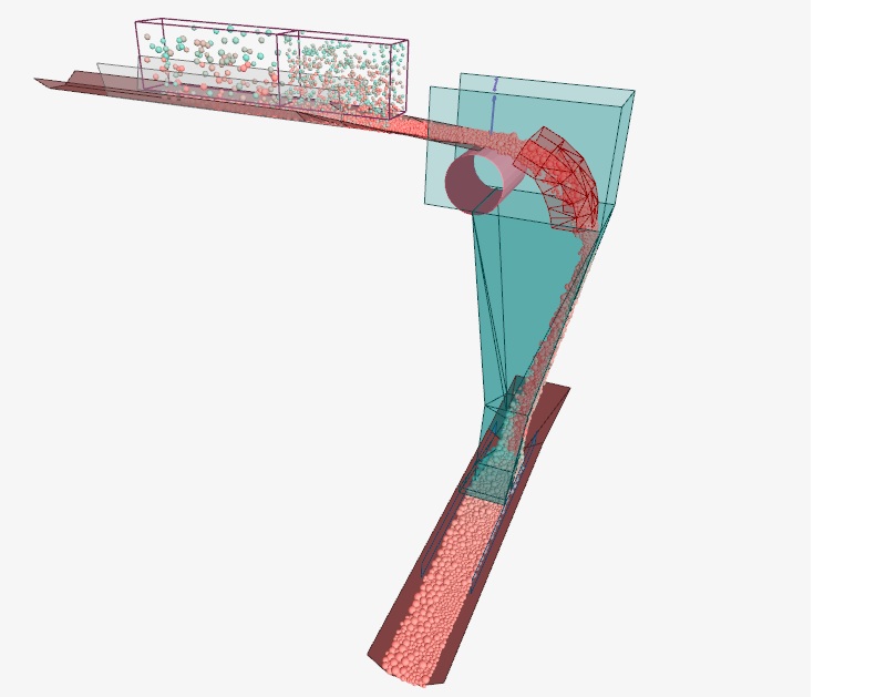 A DEM calculation in the Transparent display mode