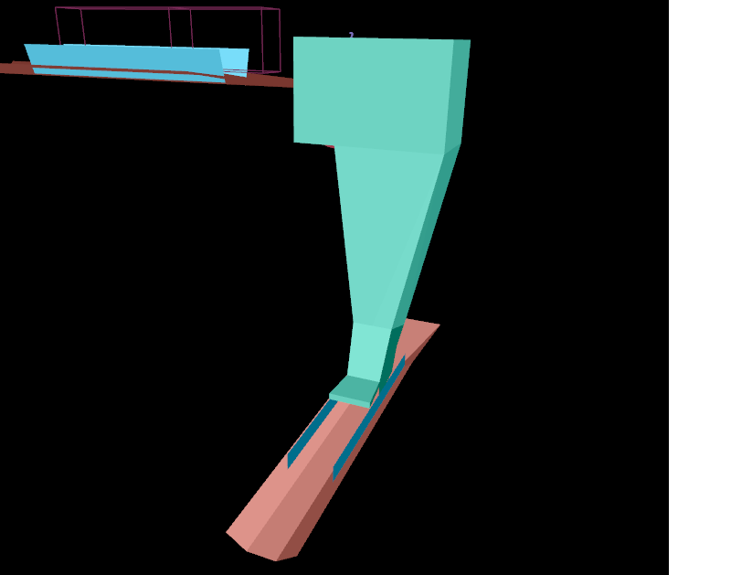 The transfer chute drawn in Fill mode