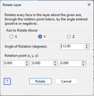 the Rotate Layer dialog