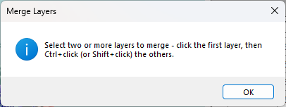 Select layers to merge dialog